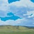 Kenosha Skies by Michael Magrin | Oil on linen Landscape with blue sky and clouds For Sale - Image 4 of 5