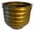 Solid Brass Ribbed Jardiniere Planter with Decorative Ring Handles For Sale