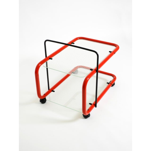 Italian Bar Cart in Metal and Glass, 1980s For Sale - Image 11 of 18