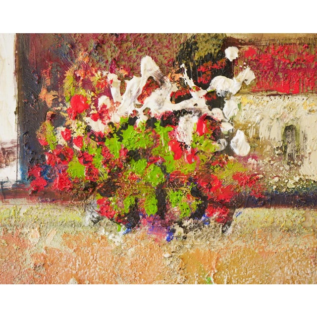 20th Century Warm-Toned Abstract Modern Village by the Ocean With Boats Landscape by David Adickes For Sale - Image 10 of 13