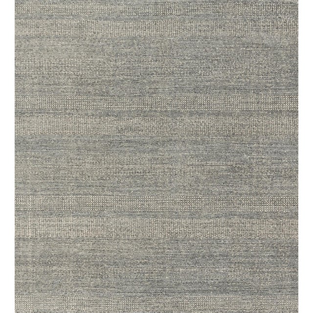 Zoe Rose Grass Modern Wool Gray-Ivory Hand Woven Rug 12ft X 15ft For Sale In New York - Image 6 of 8