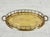 Vintage faux bamboo brass oval trap. Oval tray with faux bamboo railing trim and handles. Label reads "Decorative Crafts,...