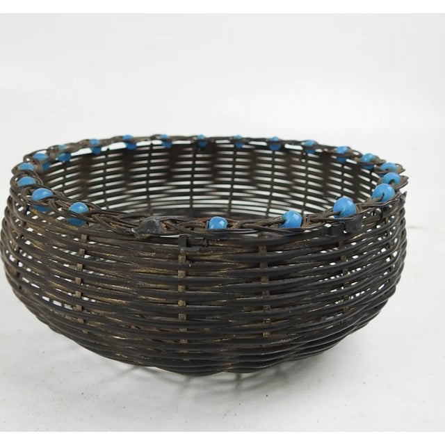 Rustic Vintage Alamo Silverplate Woven Basket Souvenir For Sale - Image 3 of 6