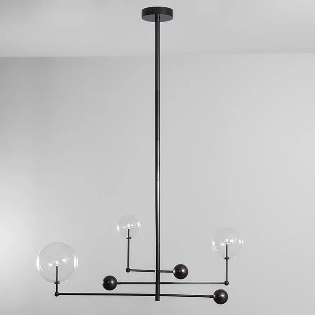 Metal Universe Black Gunmetal Chandelier by Schwung For Sale - Image 7 of 9
