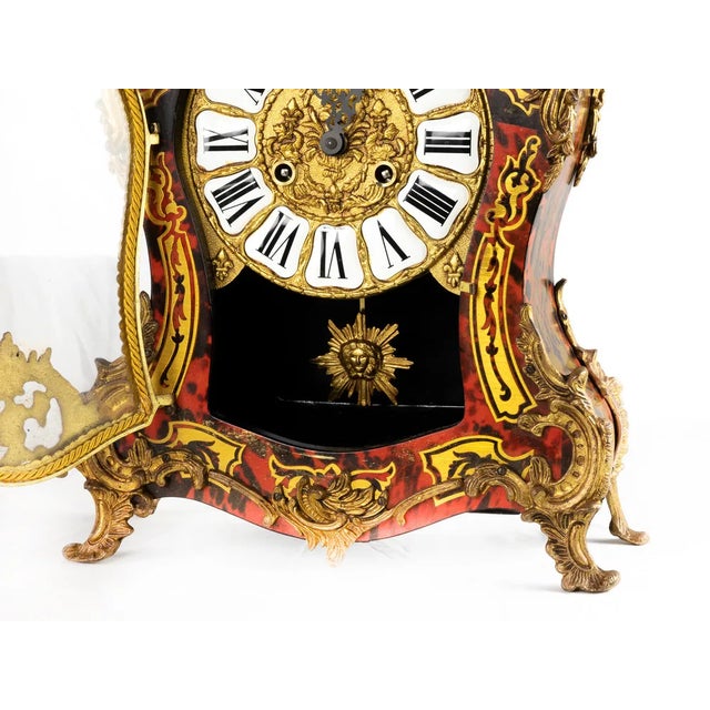 1950s Boulle Pendulum Mantle Clock, 1950s For Sale - Image 5 of 12