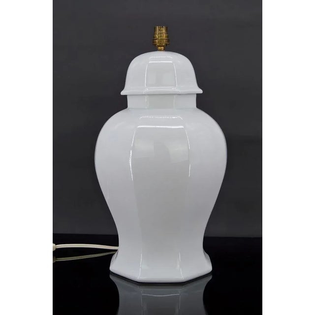White Porcelain Lamp by Pillivuyt, Japonisme, France, 1970s For Sale - Image 11 of 11