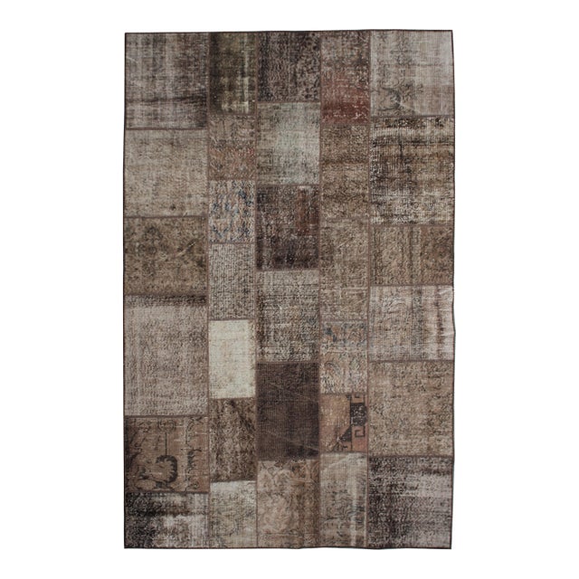 Handmade Vintage Patchwork Rug. 6'4" X 9'5" For Sale