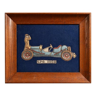 Early 20th Century Framed "S P O" Embroidery For Sale