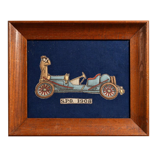 Early 20th Century Framed "S P O" Embroidery For Sale