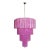 Huge Murano Glass Tiered Chandelier With 78 Pink Fuchsia Silk Glasses, Italy, Style Late 20th Century For Sale
