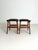 Teak Stool with Black Leather, 1960s, Set of 2 For Sale - Image 6 of 7