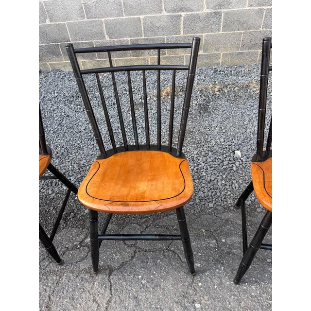 Late 20th Century Set of 4 Attributed toHitchcock Birdcage Dining Side Chairs For Sale In Washington DC - Image 6 of 17