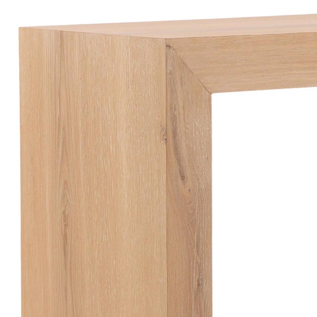 Simple Light Oak Waterfall Contemporary Console Table For Sale - Image 4 of 5