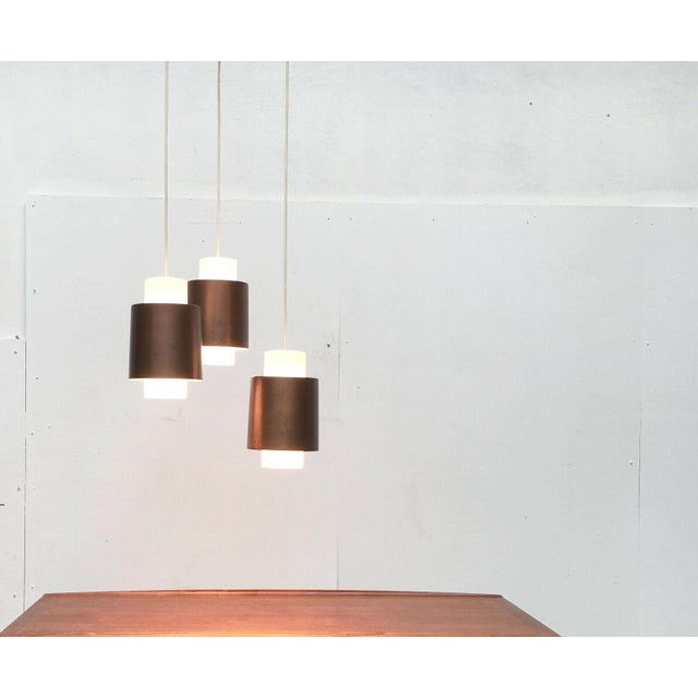 Mid-Century Modern German Space Age Triple Cascade Copper and Glass Pendant Lamp from Staff, 1960s For Sale - Image 12 of 18