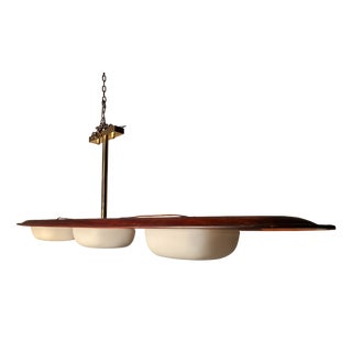 Pendant in Teak Bentwood and Glass from Reggiani, 1950s For Sale