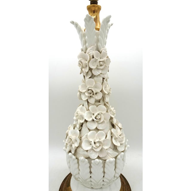 Spanish Ceramic Applied Flowers Lamp from Bondia, 1940s For Sale - Image 17 of 18