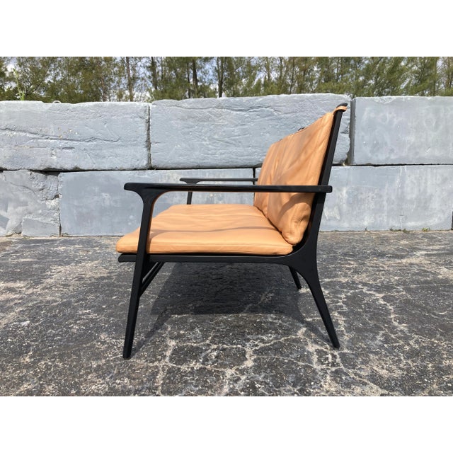 Rén Lounge Chair Two Seater Sofa Stellar Works Space Copenhagen, Oak, Leather For Sale - Image 11 of 12