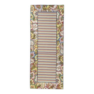 Hand Knotted Needle Point Wool Rug 3'0" X 8'0" For Sale