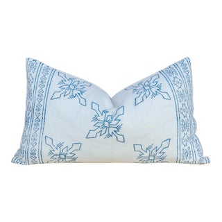 White Itzcali Aztec Block Print Pillow For Sale