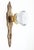Vintage Art Deco Glass Brass Dummy Door Knob Set For Sale - Image 4 of 5