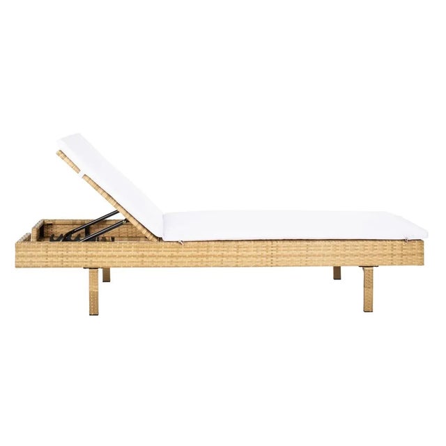 Contemporary Cam Sunlounger - Natural/White For Sale - Image 3 of 12