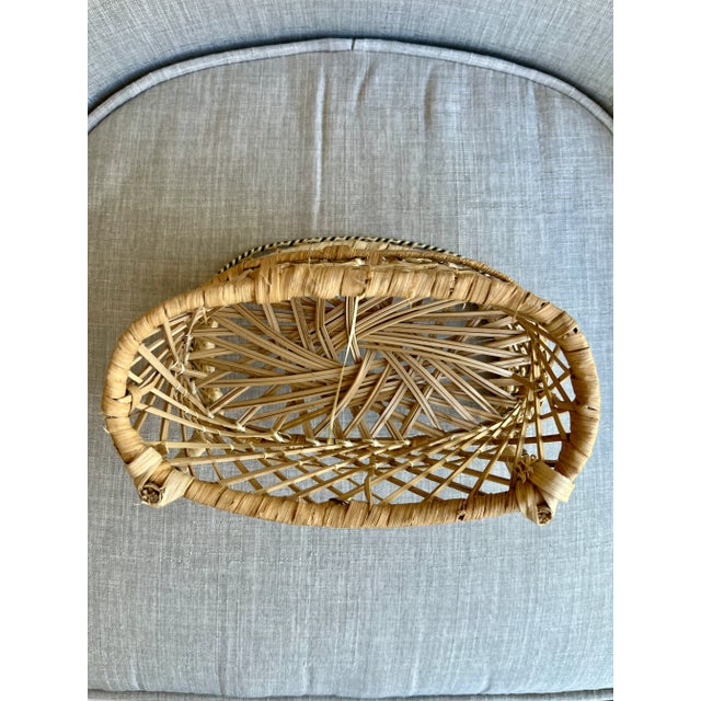 Wood Vintage Rattan Loveseat / Chair / Plant Stand / Doll Couch For Sale - Image 7 of 7