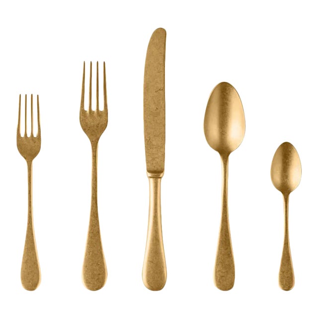 Mepra 5-Piece Flatware Set, Oro For Sale