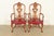 An outstanding pair of antique Georgian, Chippendale, or Queen Anne style armchairs or dining captain chairs By Berkey &...