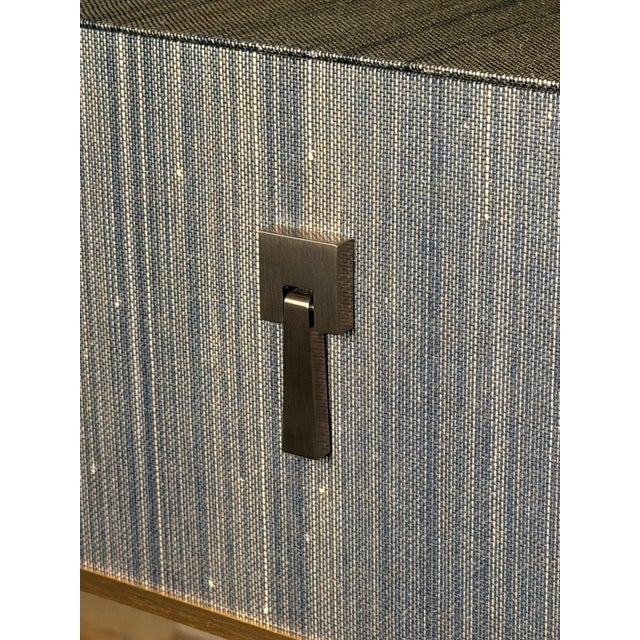 Bungalow 5 Villa & House Madeline Grasscloth Nightstand in Colonial Blue Shimmer For Sale - Image 4 of 11