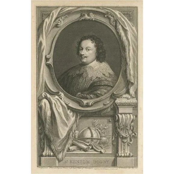 Jacobus Houbraken, Portrait of Sir Kenelm Digby, English Courtier and Diplomat, Print For Sale - Image 6 of 6