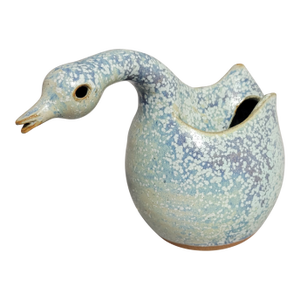 Mid-Century Japanese Studio Pottery Goose With Speckled Glaze