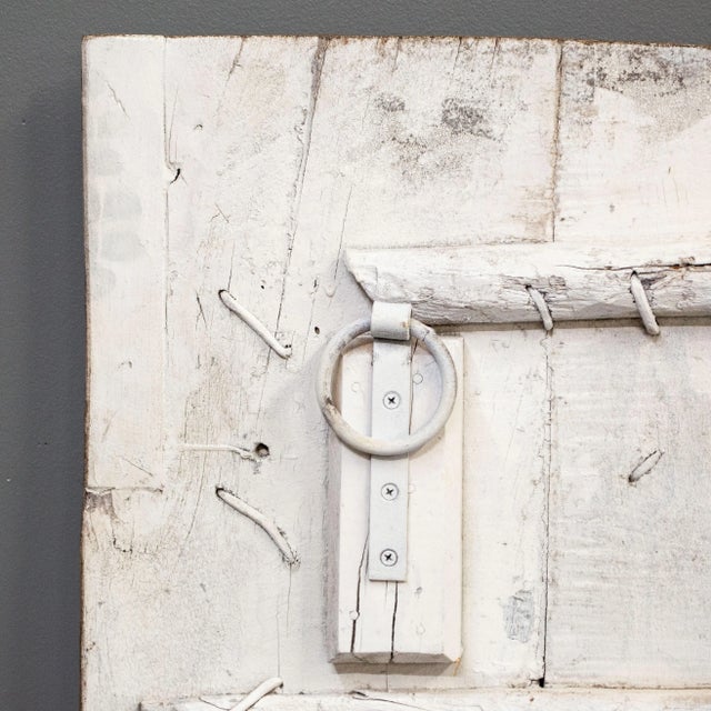 Wood Early 1900s Antique Rajasthani Doors With Folk Art Paintings of Ganesh For Sale - Image 7 of 12