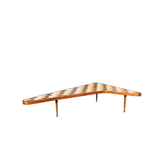 1950s Mid Century Modern Boomerang Kidney Form Tile Top Coffee Table by Hohenberg For Sale - Image 5 of 12