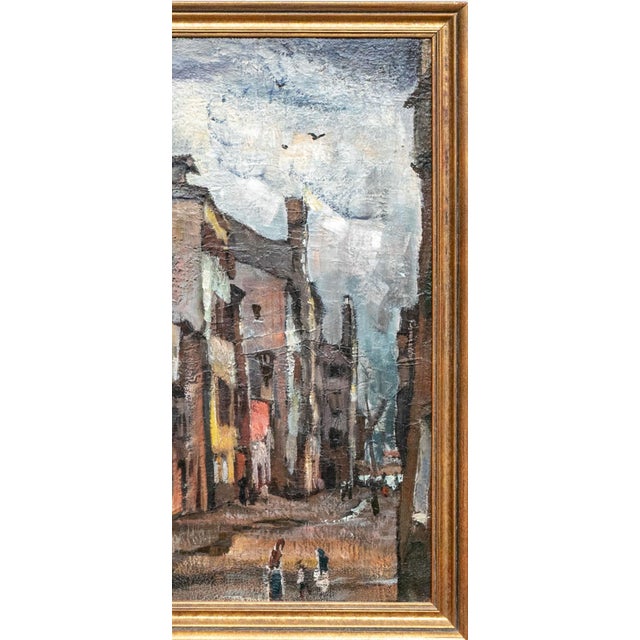 Modern Early 20th Century Attributed to Gordon McCouch, Modernist Venetian Street Scene Oil Painting For Sale - Image 3 of 18