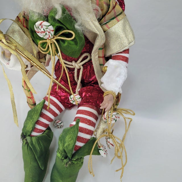 Late 20th Century Mark Roberts Peppermint Candy Fairy Christmas Collectible Elf Figure 17" For Sale - Image 5 of 12