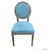 Set of 8 Swedish Louis XVI Style Blue Velvet Upholstered Dining Chairs For Sale - Image 4 of 6
