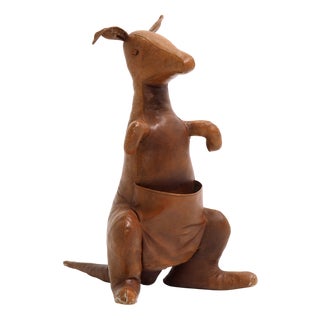 Vintage Leather Kangaroo by Dimitri Omersa for Abercrombie & Fitch, 1960s For Sale