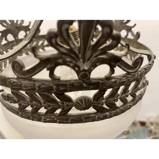 Bronze and Glass Light Pendant, 1950s For Sale - Image 6 of 9