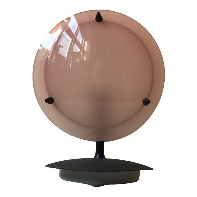 Mid-Century Italian Pink & White Acrylic Glass Table Lamp, 1960s For Sale