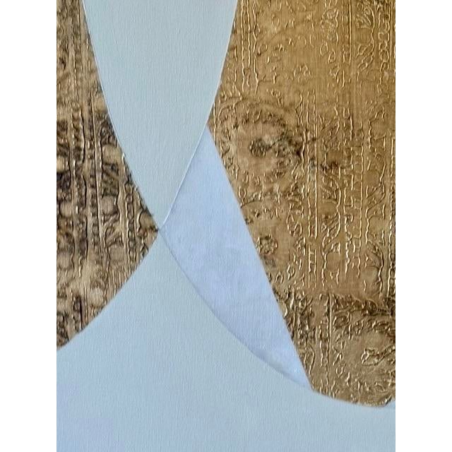 Contemporary Rebecca Koury "Tapestry of the Halos" Gold Interlocking Halo Contemporary Abstract Painting, Acrylic and Mixed Media on Canvas, Carmel California Art For Sale - Image 3 of 5