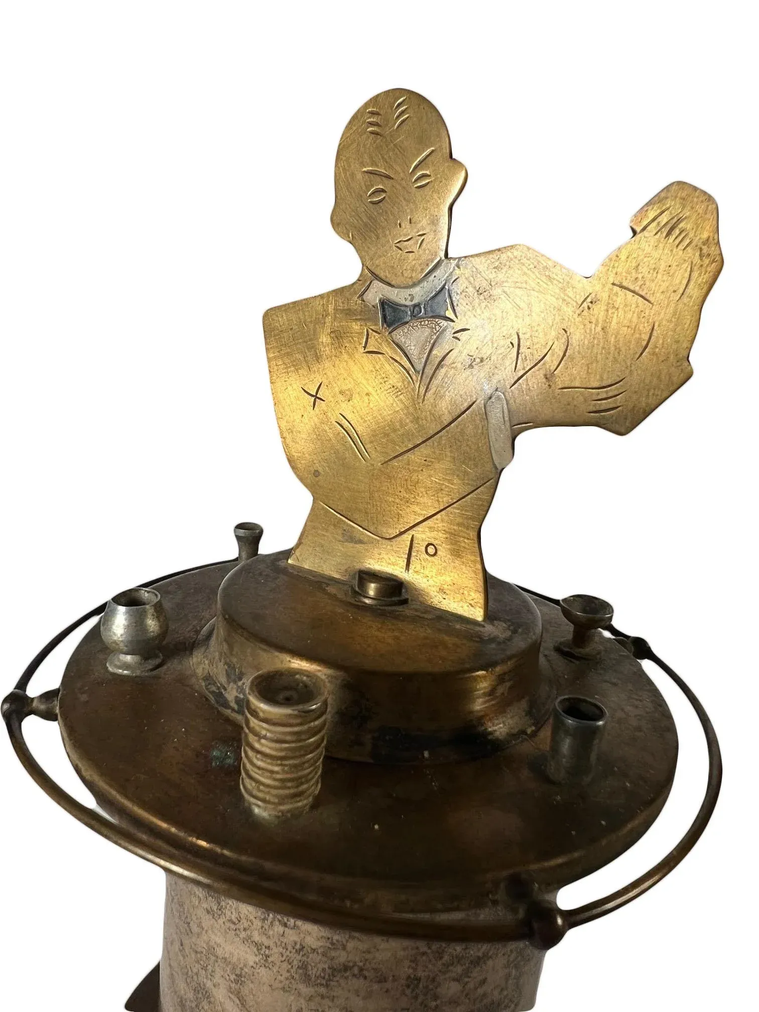 1930s Art Deco Brass Bartender Cigarette Holder