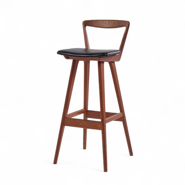 Rosengren Hansen for Brande Møbelfabrik Mid Century Teak Bar Stools - Set of 3 For Sale In Chicago - Image 6 of 12