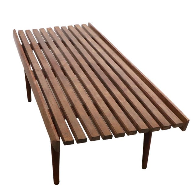 Mid-Century Modern Mid Century Slat Bench Coffee Table Made in Yugoslavia C 1950/1960's For Sale - Image 3 of 13