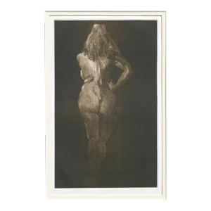 Nude Figure Posterior View, Figurative Drypoint Etching by Jim Smyth