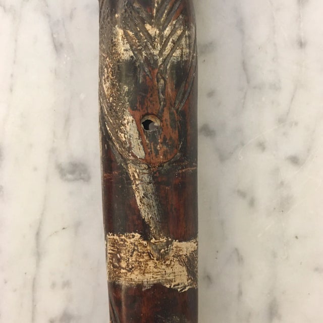 Wood Hand Carved Flute For Sale - Image 10 of 12