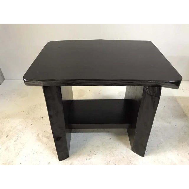 Brutal Style Live Edge Blackened Side Tables/ Benches For Sale - Image 10 of 11