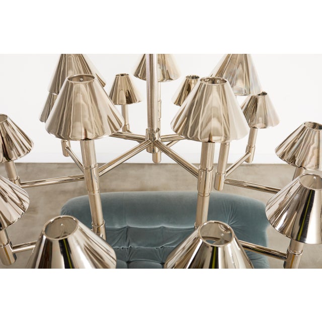 Ralph Lauren "Barrett Large Knurled Chandelier" Polished Nickel For Sale - Image 16 of 18
