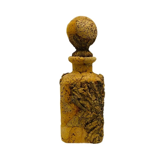 Rustic Vintage Italian Cork, Wood and Glass Decanter For Sale - Image 3 of 8