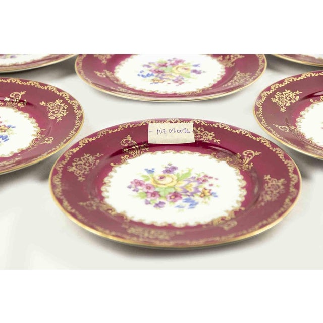 Red Vintage Selb Bavaria Tea Service from Heinrich Porcelain, 20th Century, Set of 13 For Sale - Image 8 of 9
