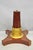 Vintage French Regency Style Mahogany & Gold Gilt Plume Table Pedestal Base (A). *No top. Listing is for (1) base only....